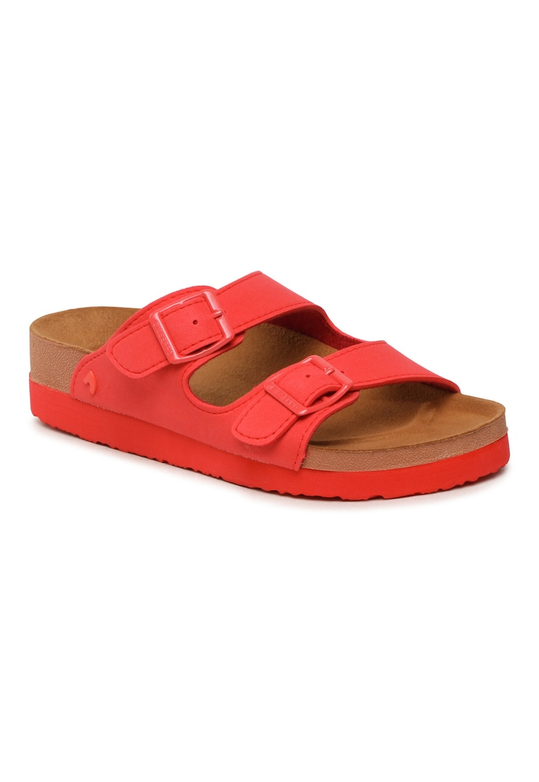 Papuci flip-flop dama - 302131143 - Piele ecologica - Rosu