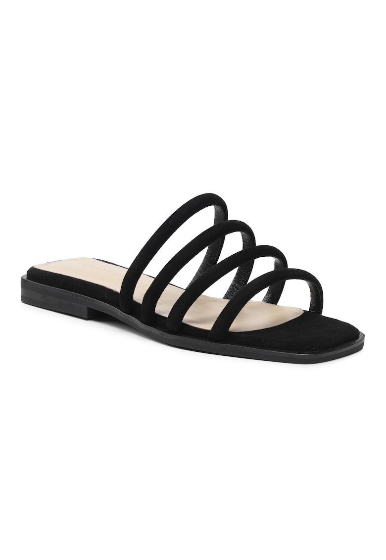 Papuci flip-flop dama -  300118153 - Piele naturala - Negru
