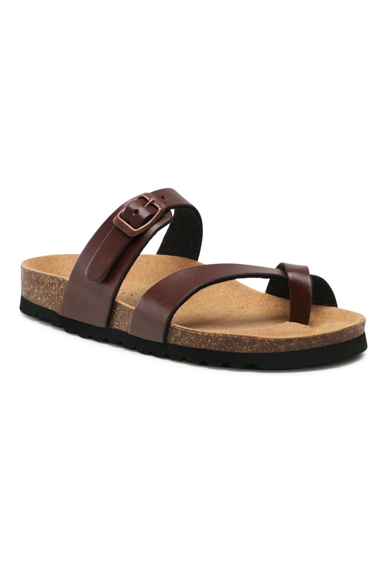 Papuci flip-flop dama - 300884898 - Piele ecologica - Maro