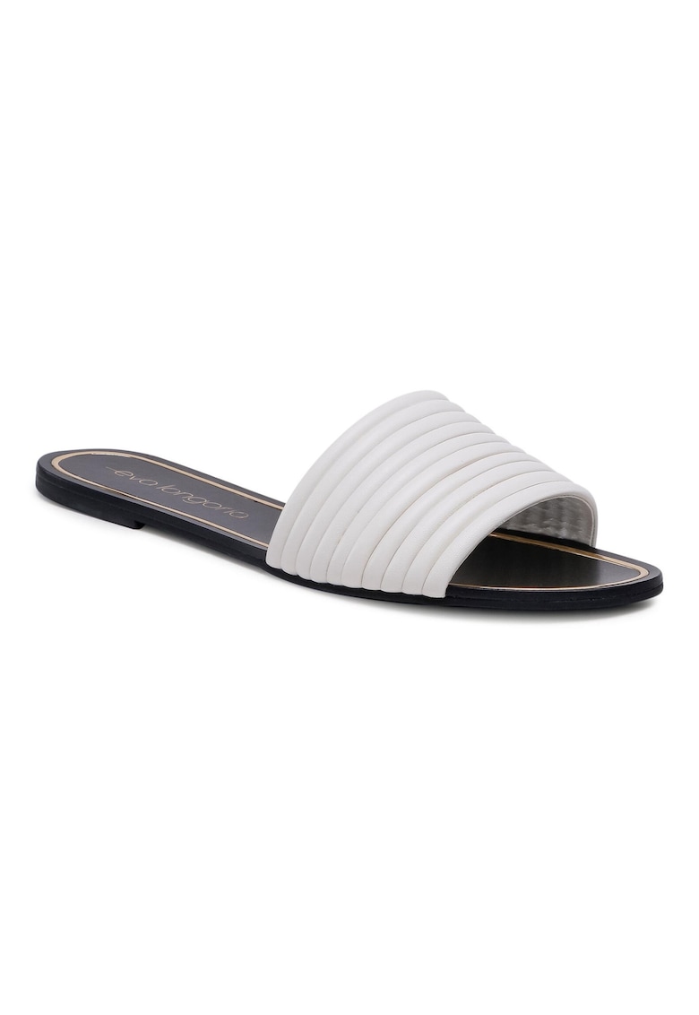 Papuci flip-flop dama - 208127219 - Piele naturala - Alb -