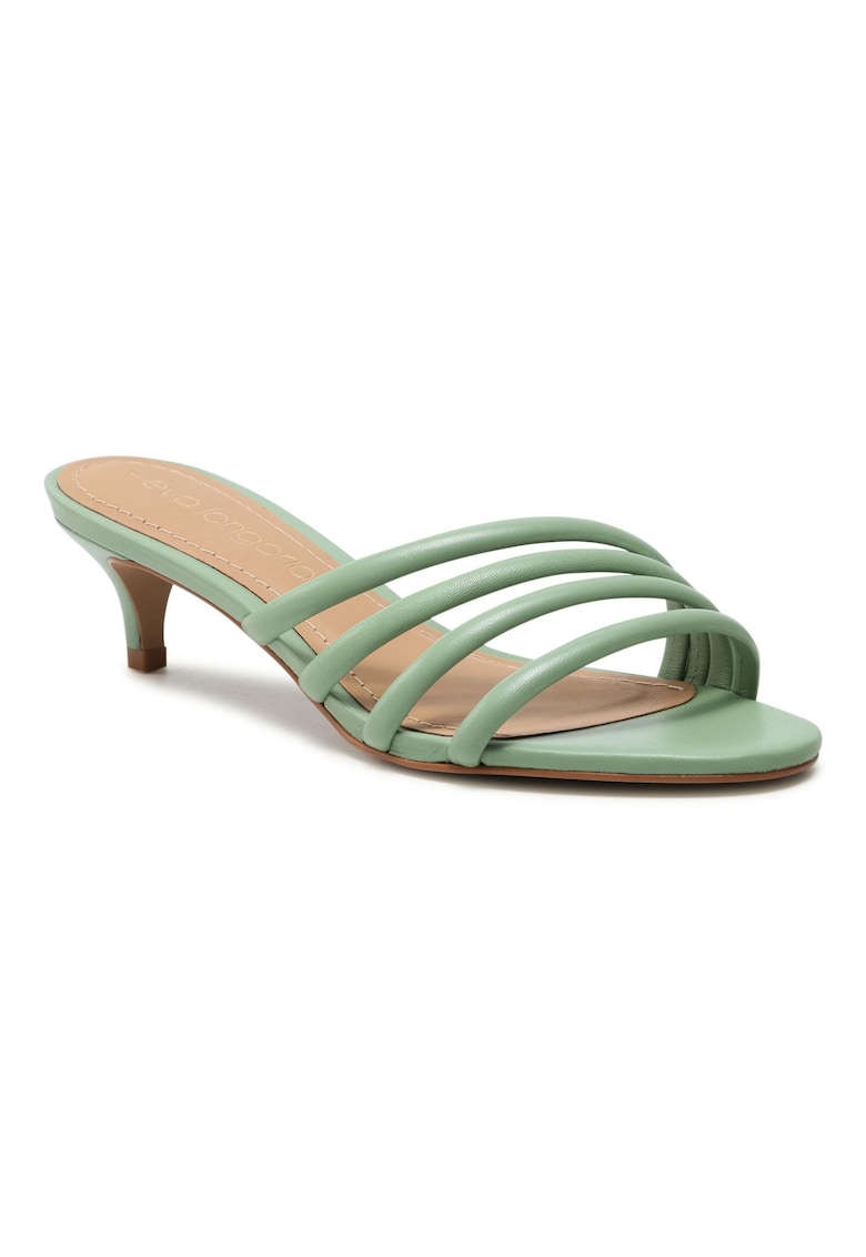 Papuci flip-flop dama - 208109857 - Piele naturala - Verde