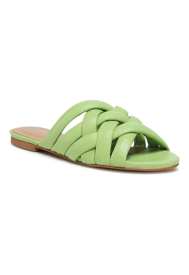 Papuci flip-flop dama - 208125239 - Piele naturala - Verde