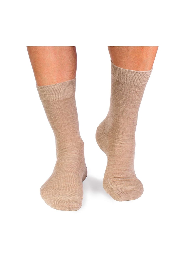 Sosete din lana merino Fine Bej - Sosete din lana merino Fine Bej -