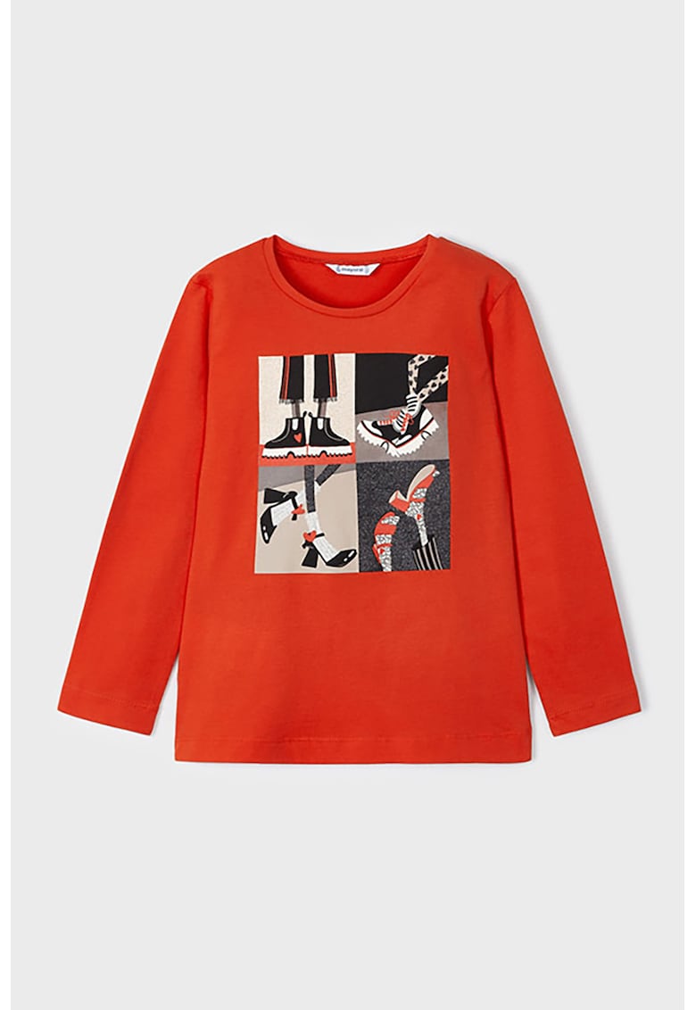 Bluza cu imprimeu foto - Rosu