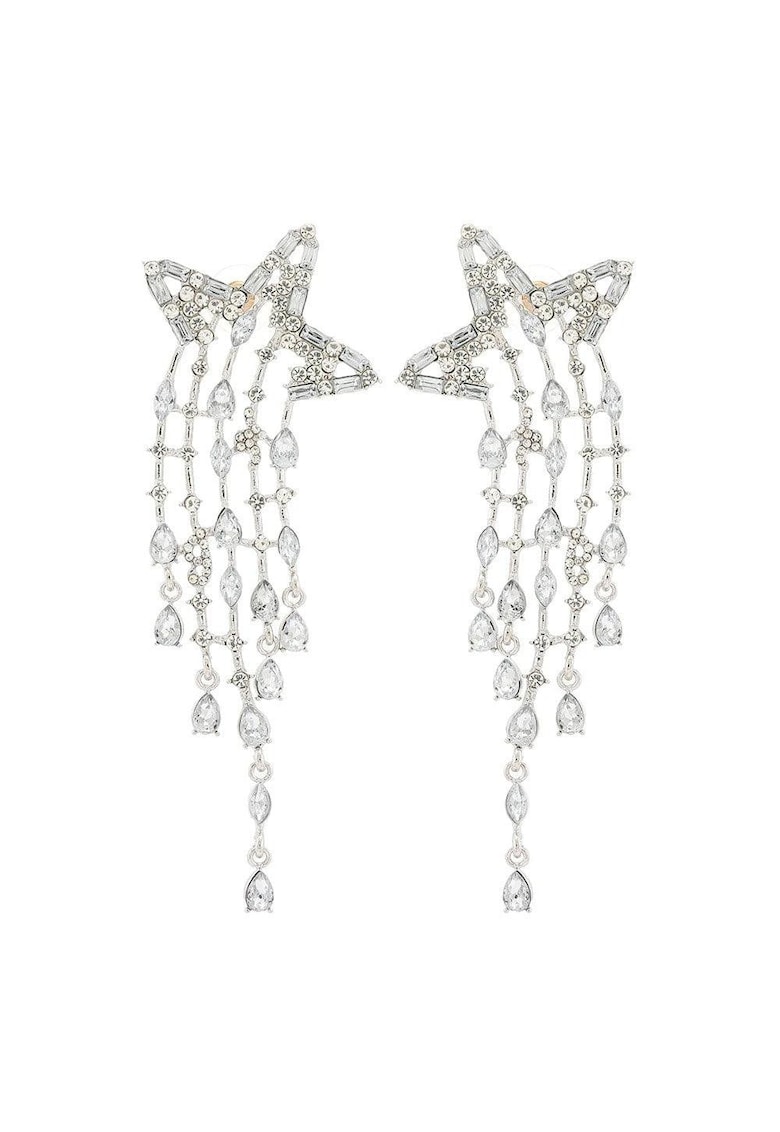 Cercei argintii - lungi - cu pietre si stele cazatoare - Magnella C8 -