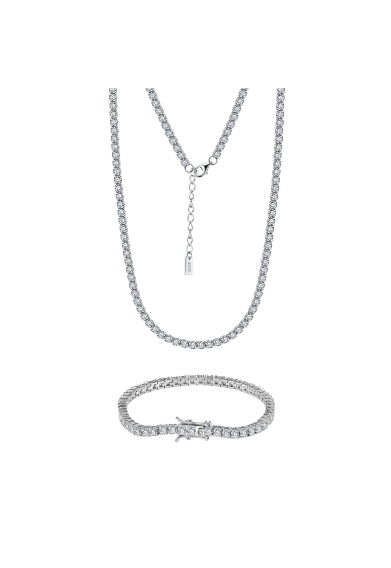 Set Colier si Bratara Tennis 3mm - Argint 925