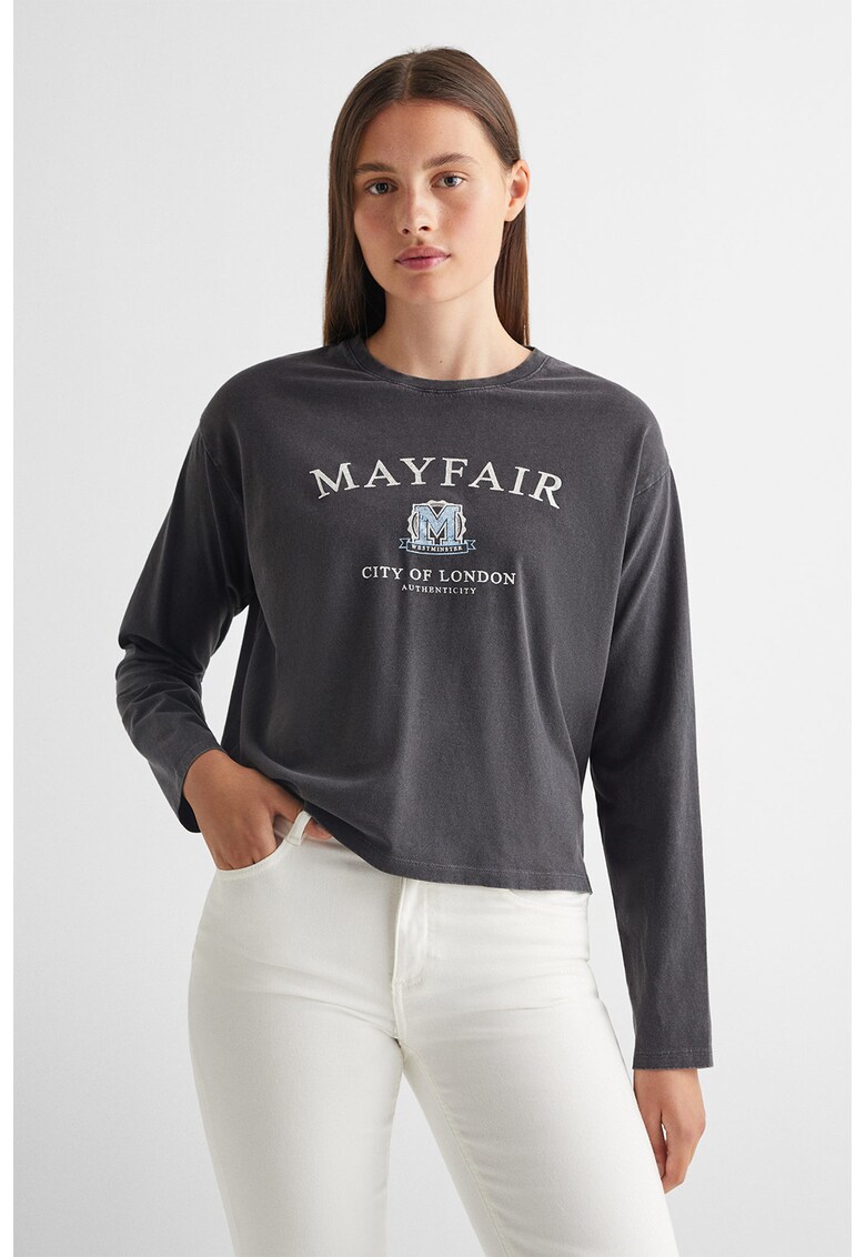 Bluza cu imprimeu text Mayfair