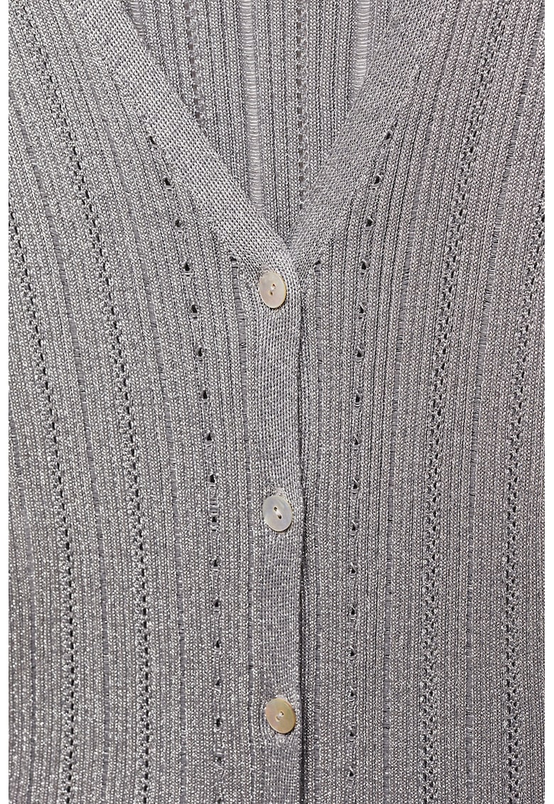 Cardigan tricotat fin aluminio