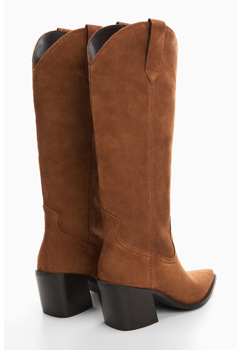 Ghete medii cowboy din piele intoarsa Conway