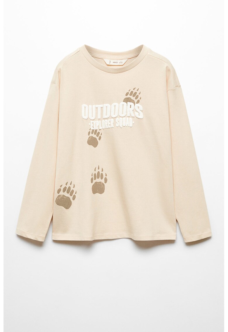 Bluza de bumbac cu aplicatii text