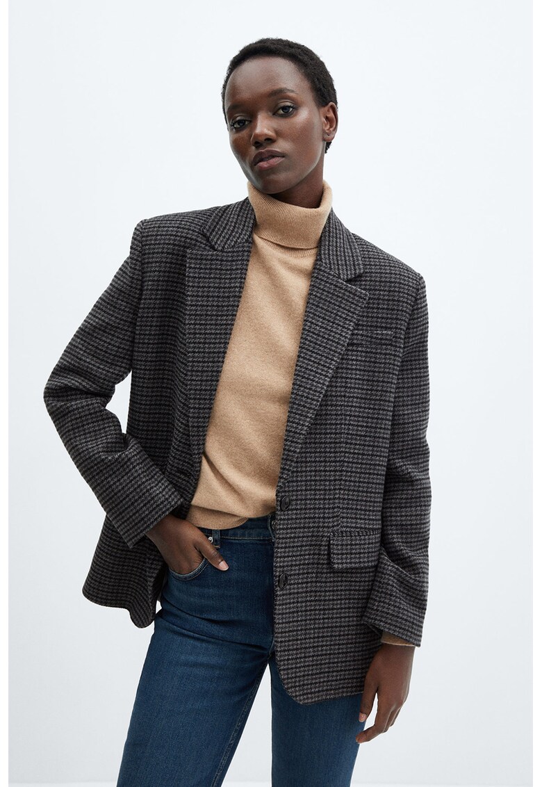 Sacou lejer cu model houndstooth Lena