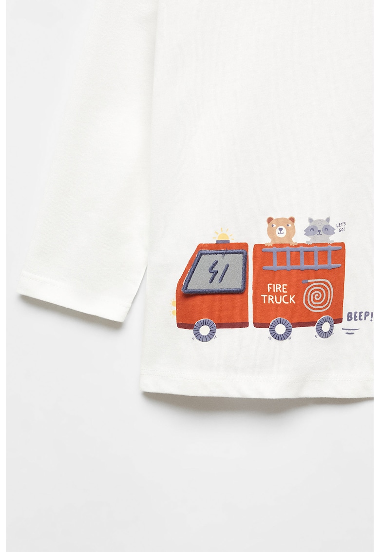 Bluza de bumbac cu aplicatii decorative Taxi