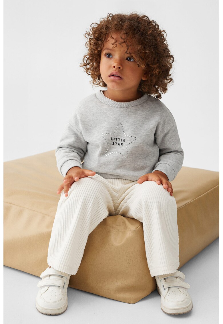 Bluza de trening cu imprimeu si strasuri