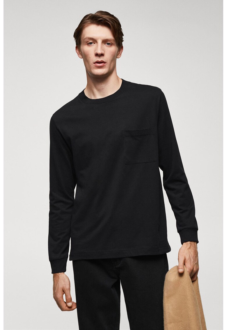 Bluza regular fit cu buzunar pe piept Molinam