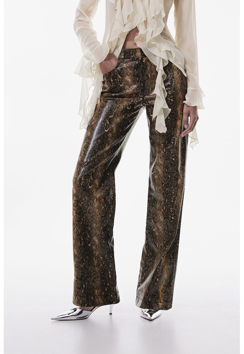 Pantaloni cu imprimeu piele de sarpe Kim