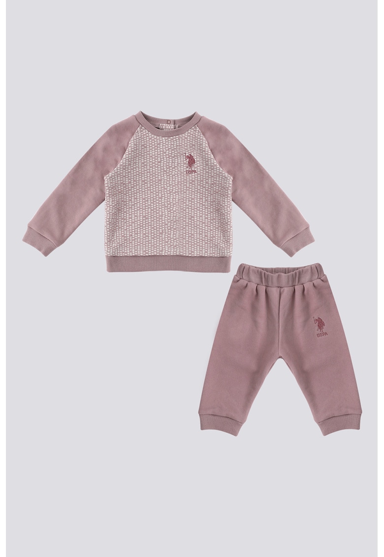 Trening cu maneci raglan - Roz prafuit