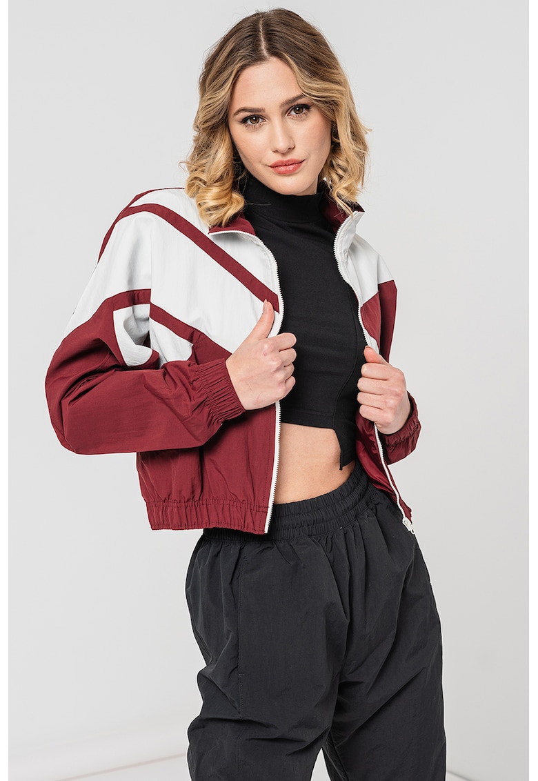 Jacheta crop de trening cu model colorblock