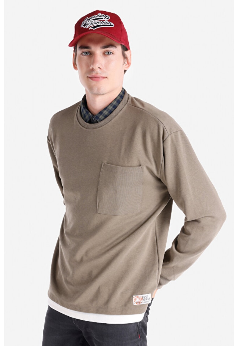 Tricou Cu Maneca Lunga De Barbati Maro Comfort Fit