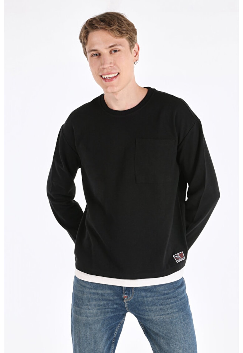 Tricou Cu Maneca Lunga De Barbati Negru Comfort Fit