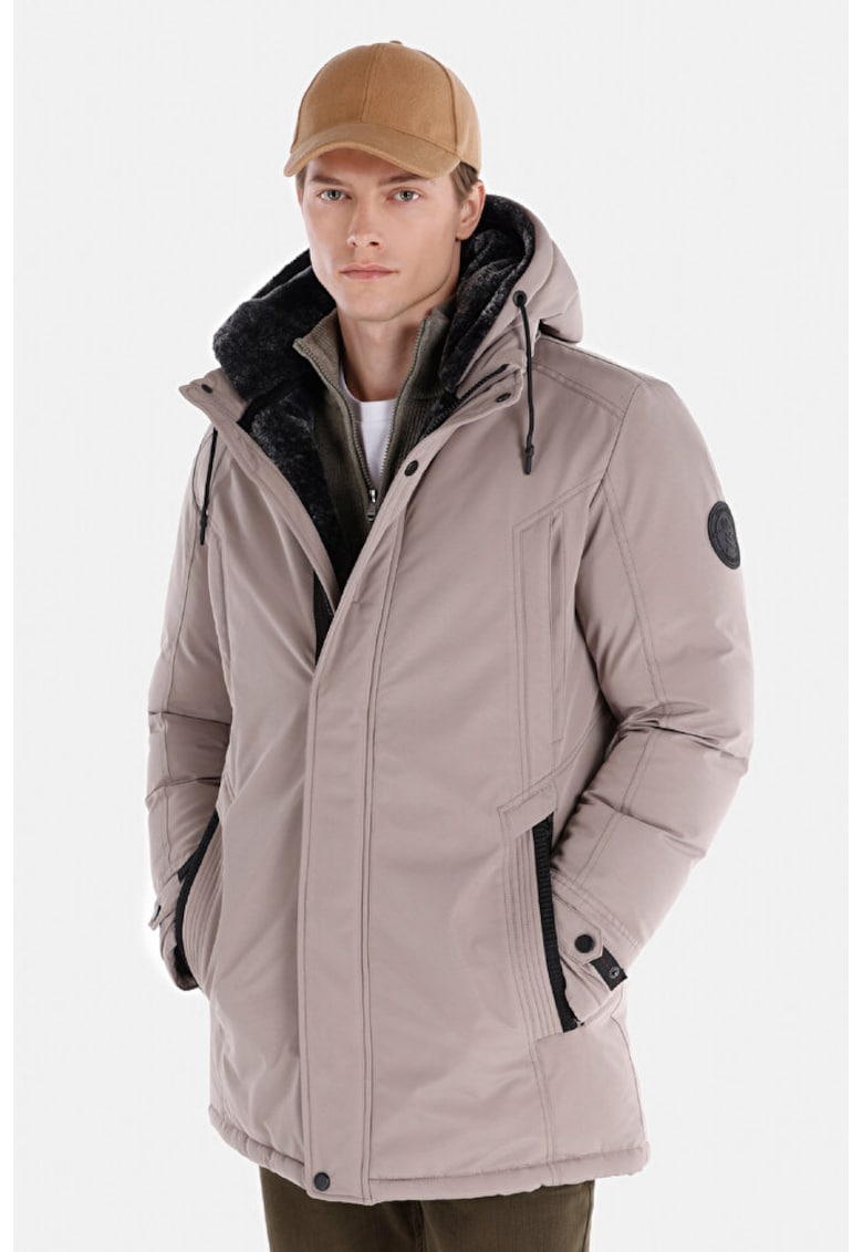 Palton De Barbati Ecru Regular Fit