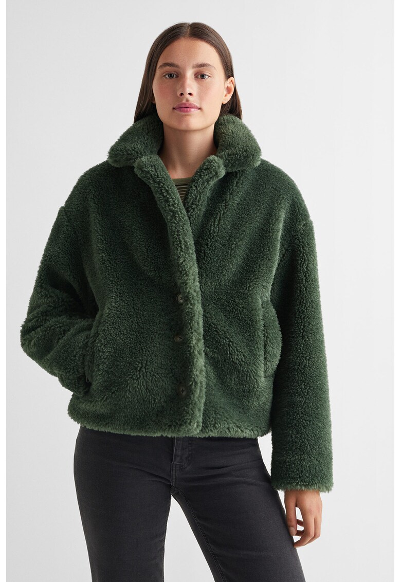 Haina scurta din blana shearling sintetica Sherpa