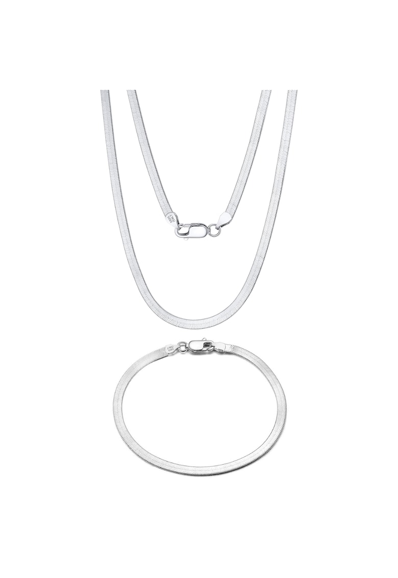 Set cu Lant si Bratara din Argint Snake Silver - Argint 925