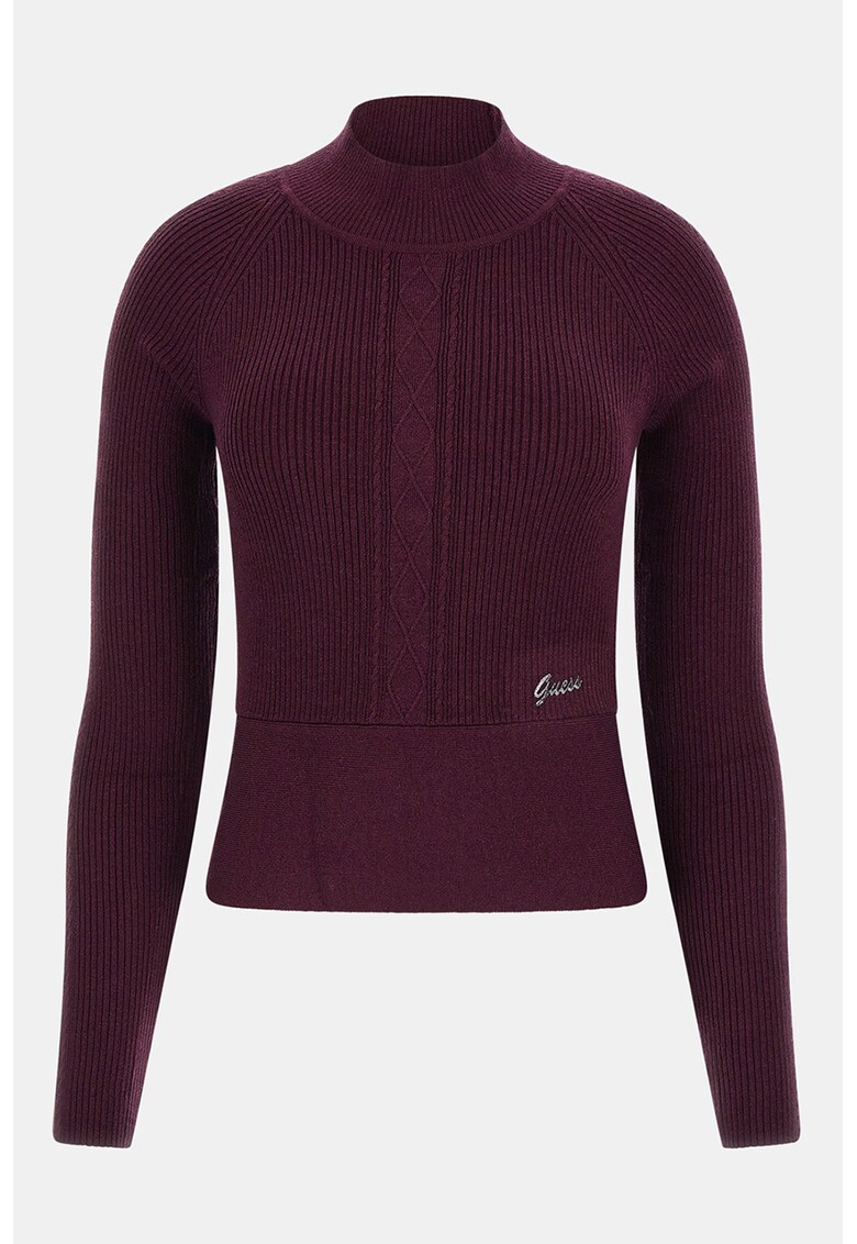 Pulover crop cu detalii cu model torsade