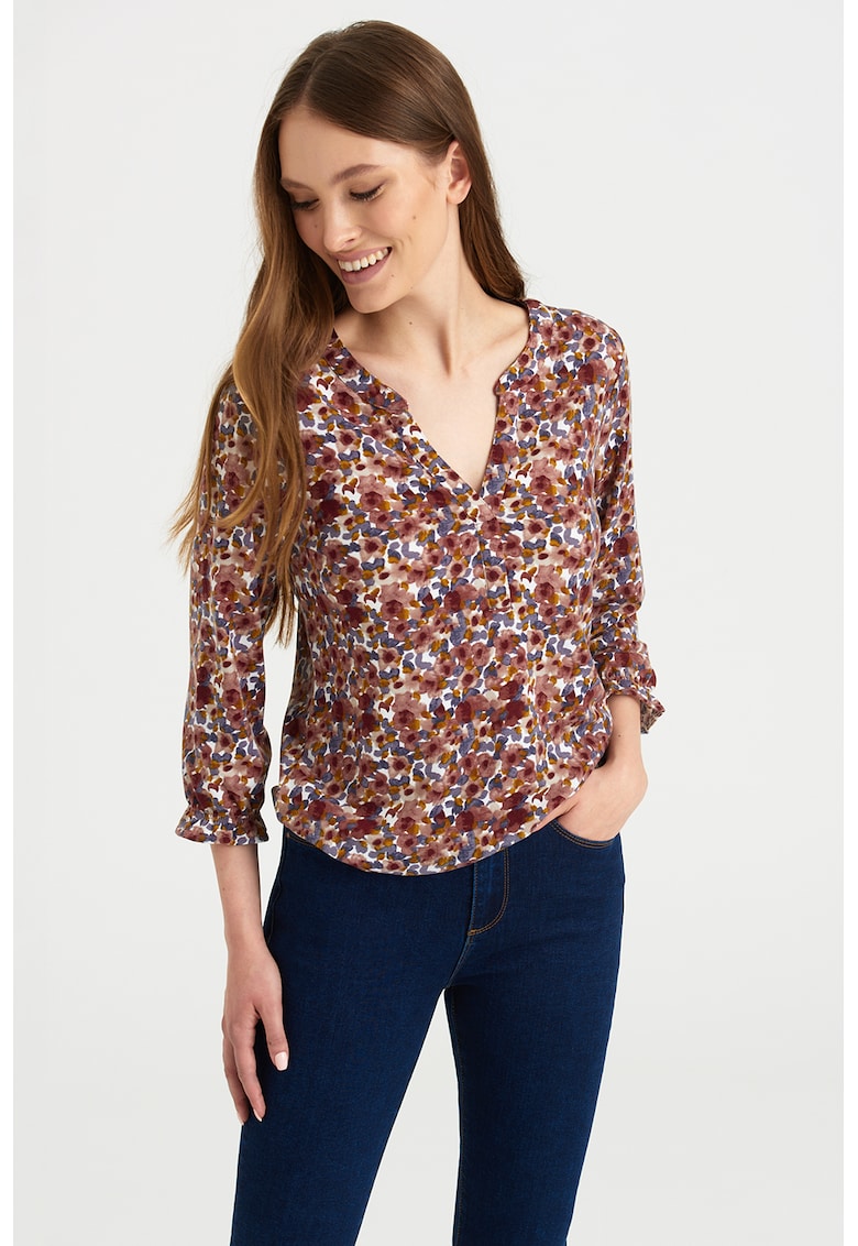 Bluza cu imprimeu si maneci trei sferturi