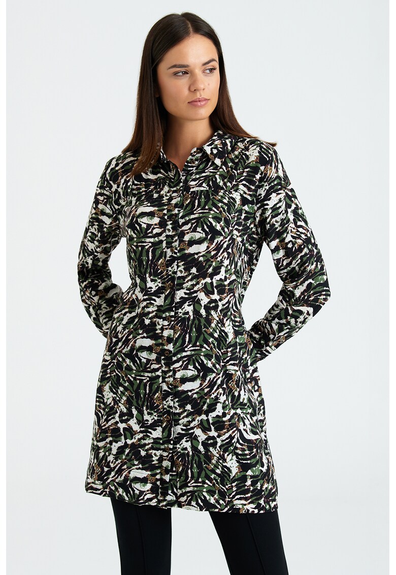 Camasa cu imprimeu si cordon pe partea din spate