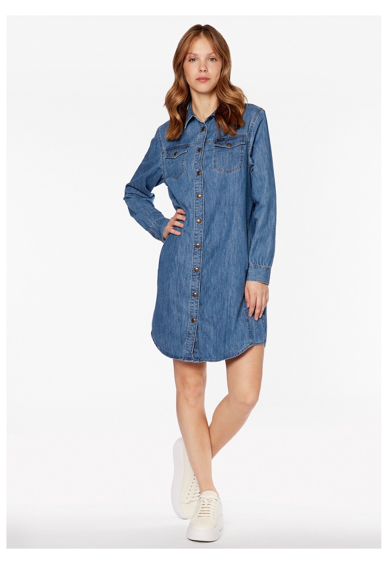Rochie dama - 302731732 - Bumbac - Albastru - Albastru