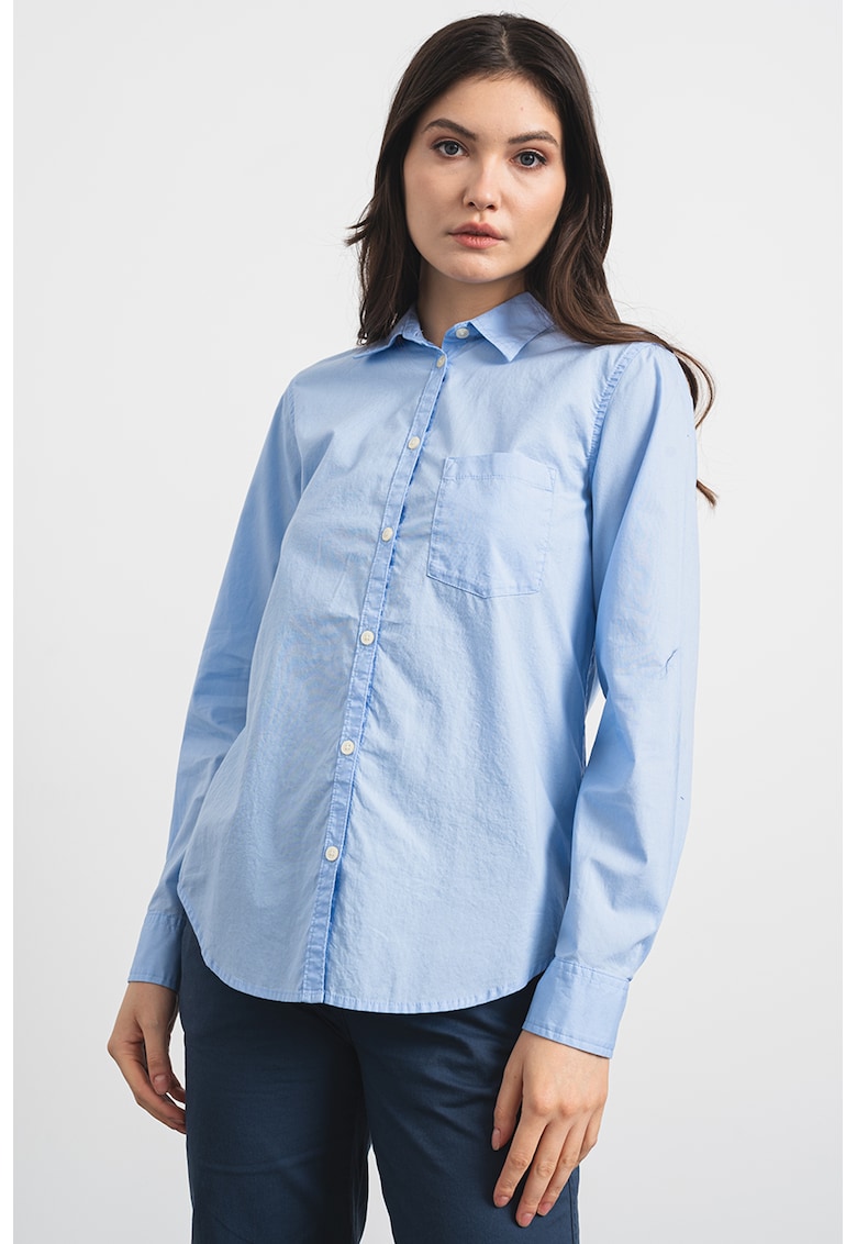 Camasa de bumbac cu buzunar pe piept