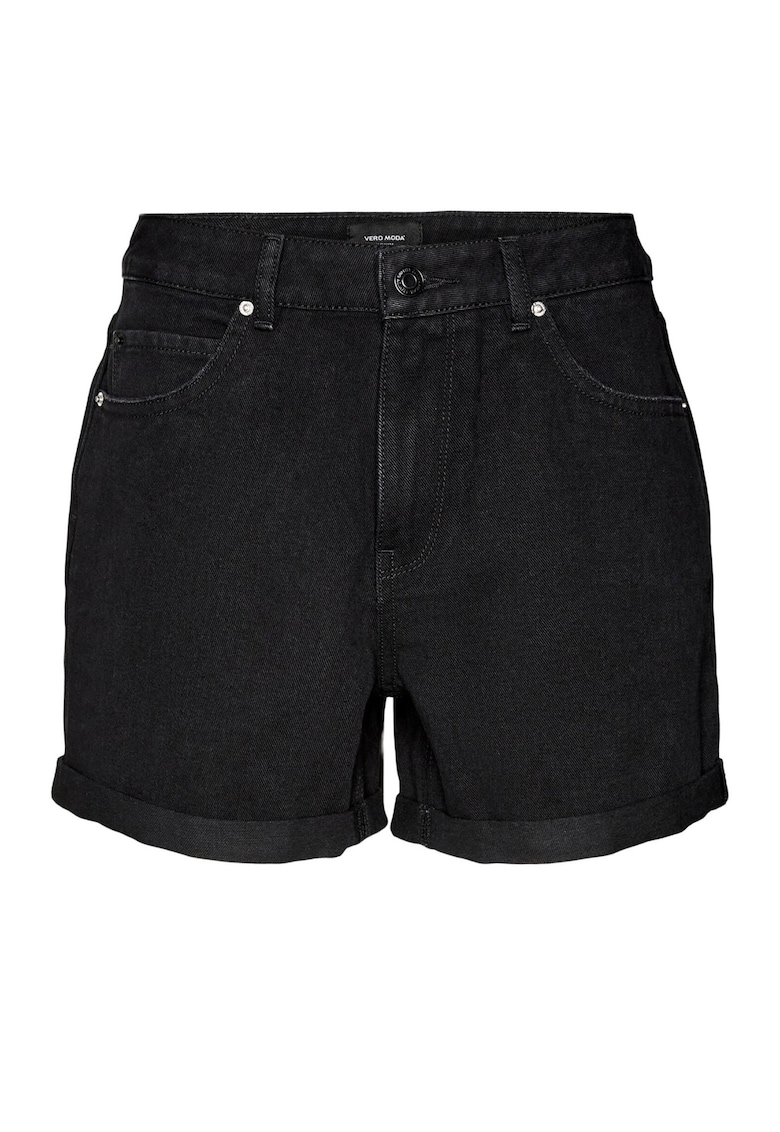 Pantaloni scurti dama - Bumbac/Poliester - Negru