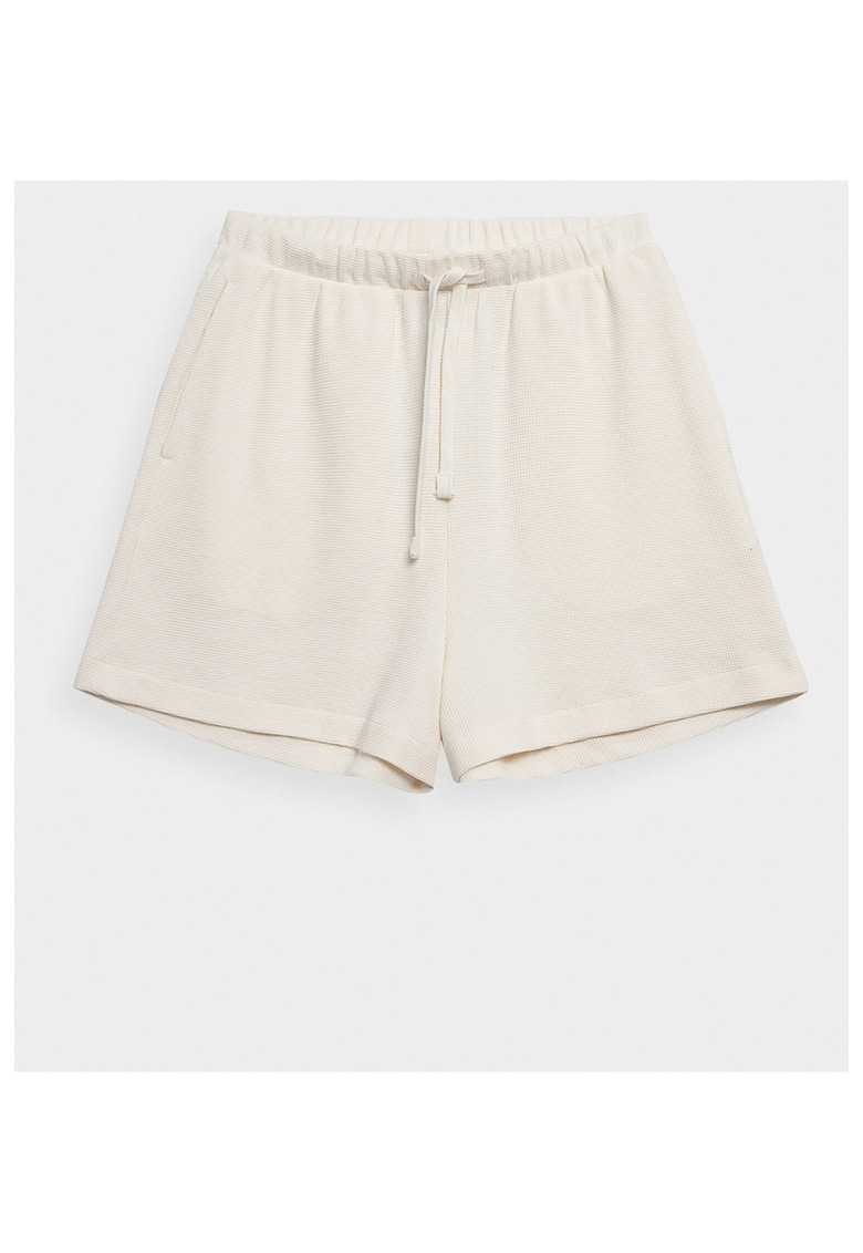 Pantaloni scurti dama - 302741960 - Bumbac/Poliester - Verde - Ecru