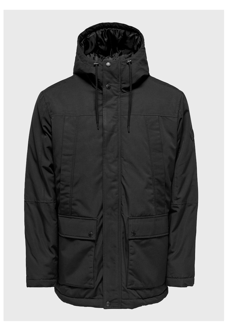 Geaca parka barbati - 209763010 - Poliester - Negru