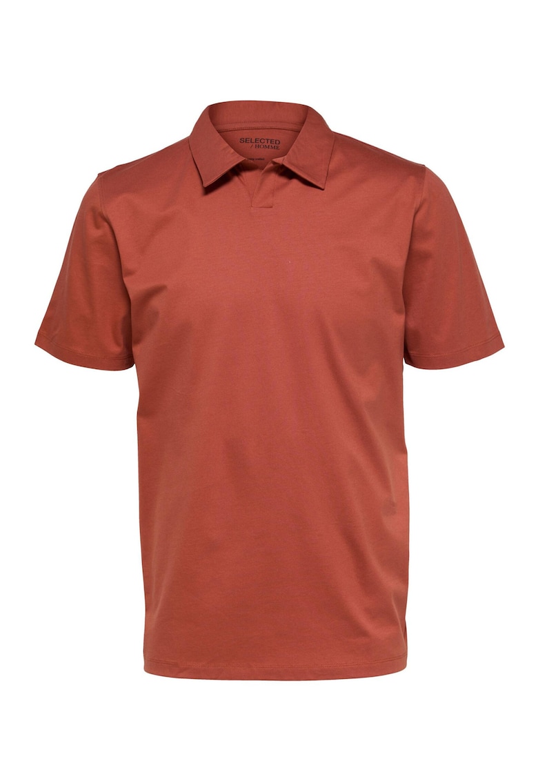 Tricou polo barbati - 301857068 - Bumbac organic - Rosu