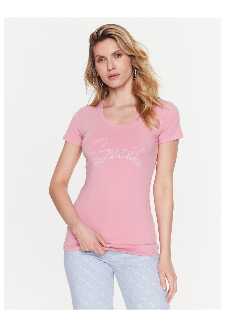 Tricou dama - 302100941 - Bumbac - Roz