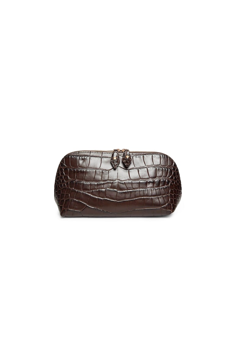 Portfard piele - St. Tropez - croco maro - 23 x 8 x 14 cm