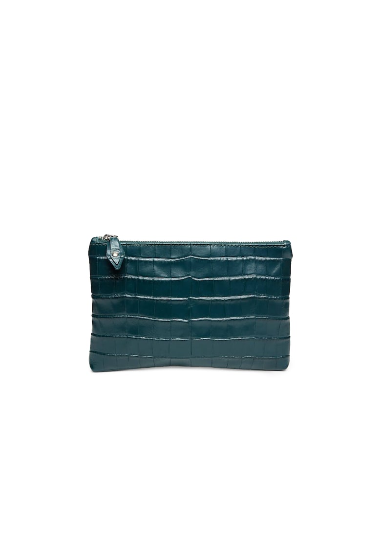 Portfard piele -  St. Moritz - croco verde - 23 x 3 x 15 cm