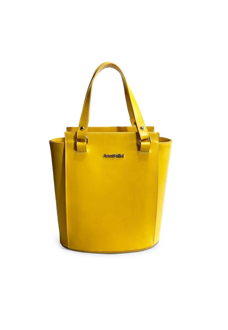 Geanta dama piele - Elisabeth 8 - galben ocru - 25 x 14 x 27 cm