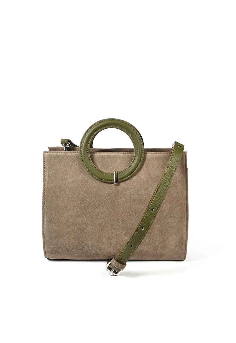 Geanta dama piele - Otilia - kaki - 29 x 10 x 22 cm