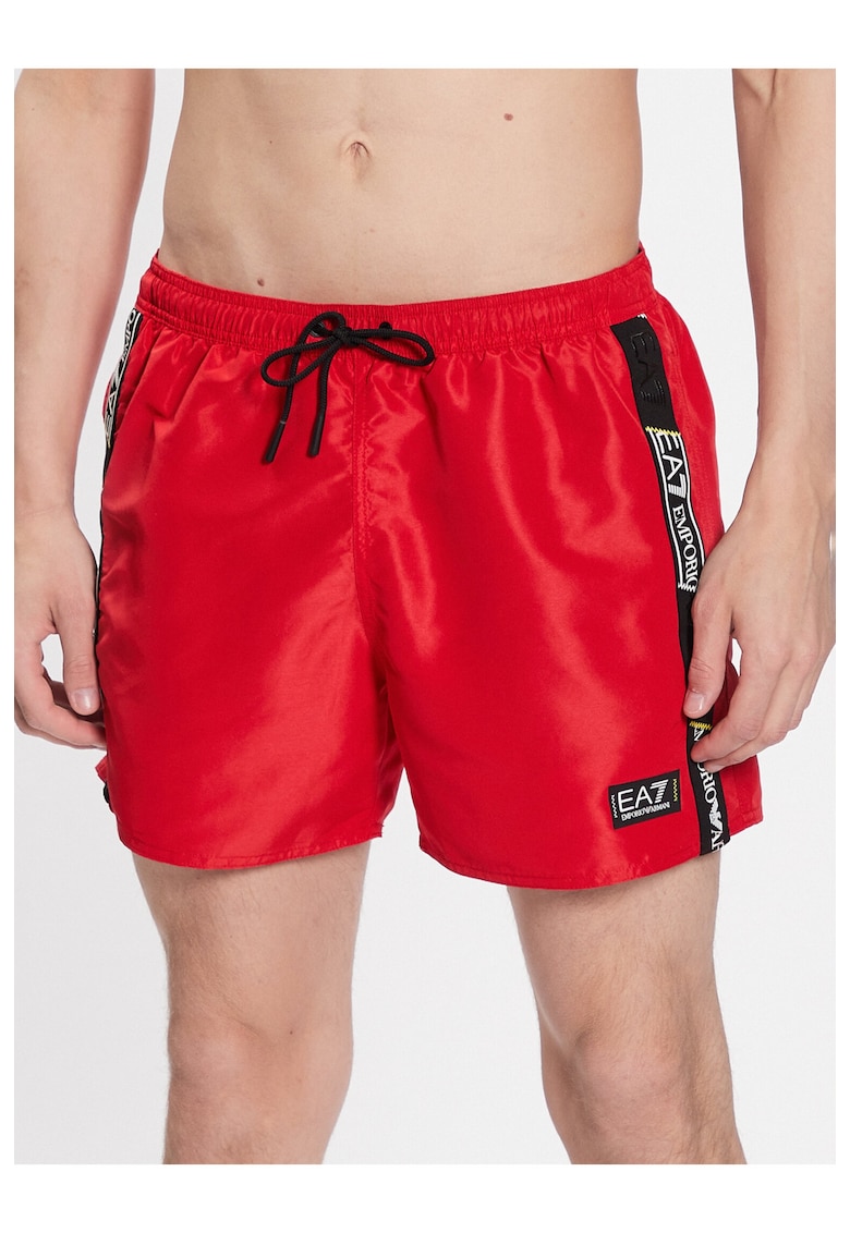 Pantaloni scurti de baie barbati -  Emporio Armani - Poliester.Rosu