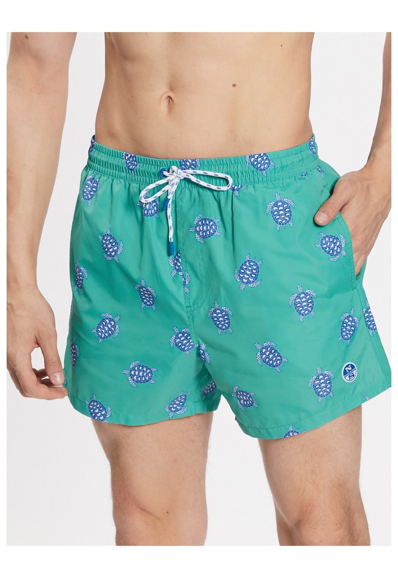 Pantaloni scurti de baie barbati - Poliester - Verde