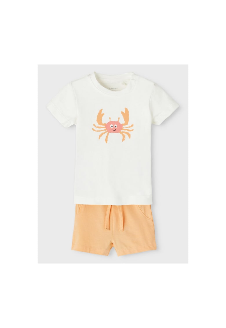 Set tricou si pantaloni scurti copii - 300964576 - Bumbac organic - Portocaliu