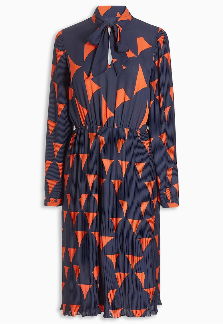 Rochie cu panglici - Bleumarin/Oranj