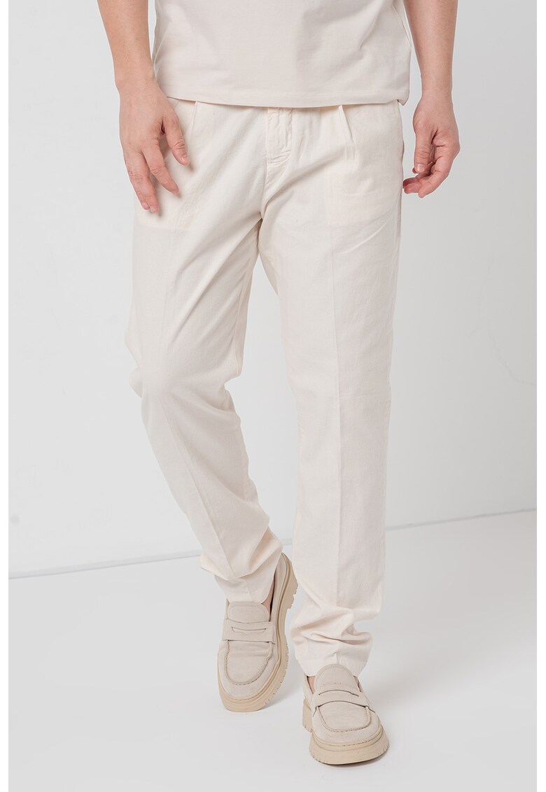 Pantaloni din amestec de in cu buzunare oblice Henry