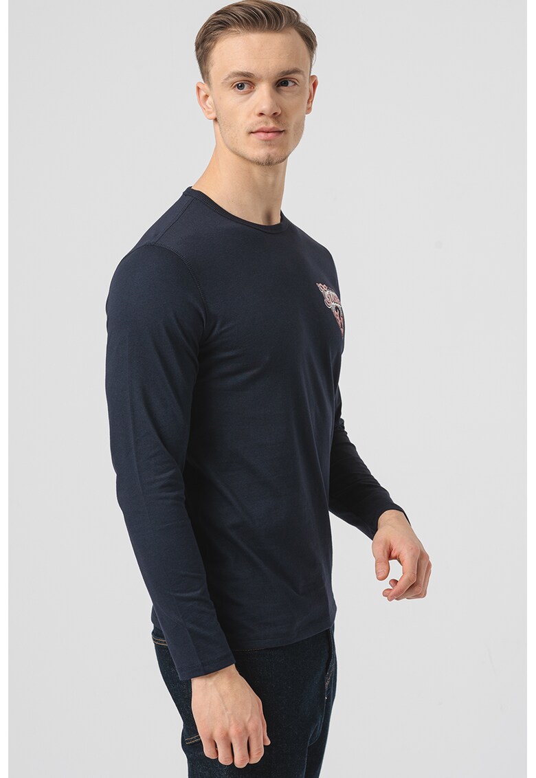 Bluza de bumbac cu imprimeu logo pe piept