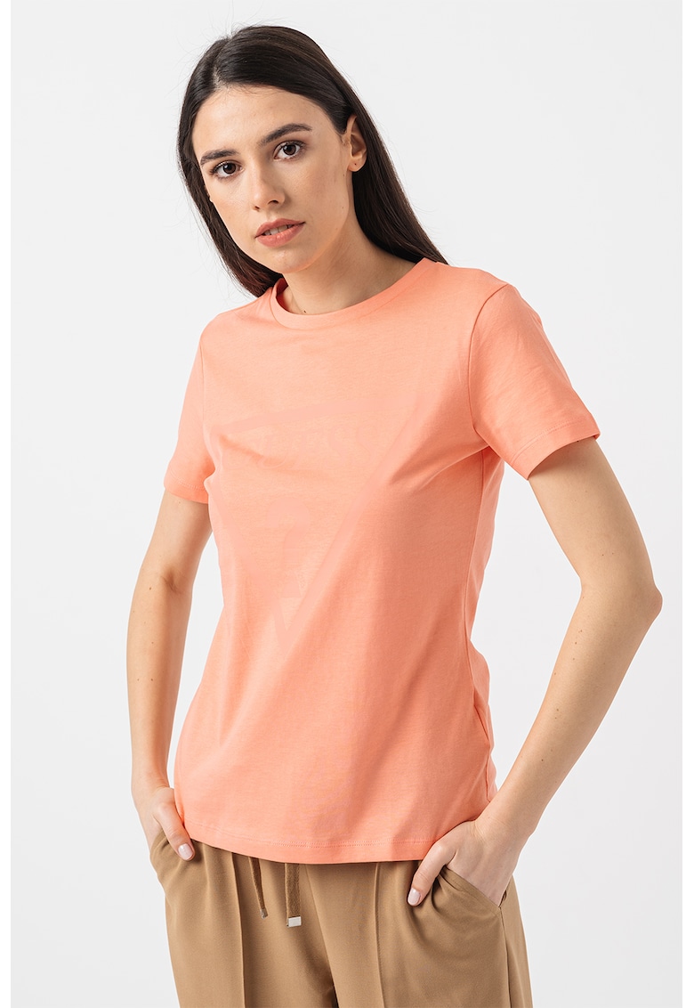 Tricou de bumbac cu imprimeu logo - pentru fitness