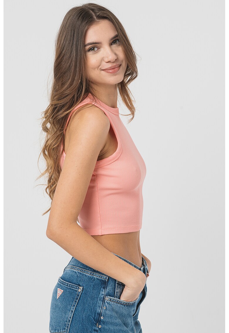 Top crop striat pentru fitness