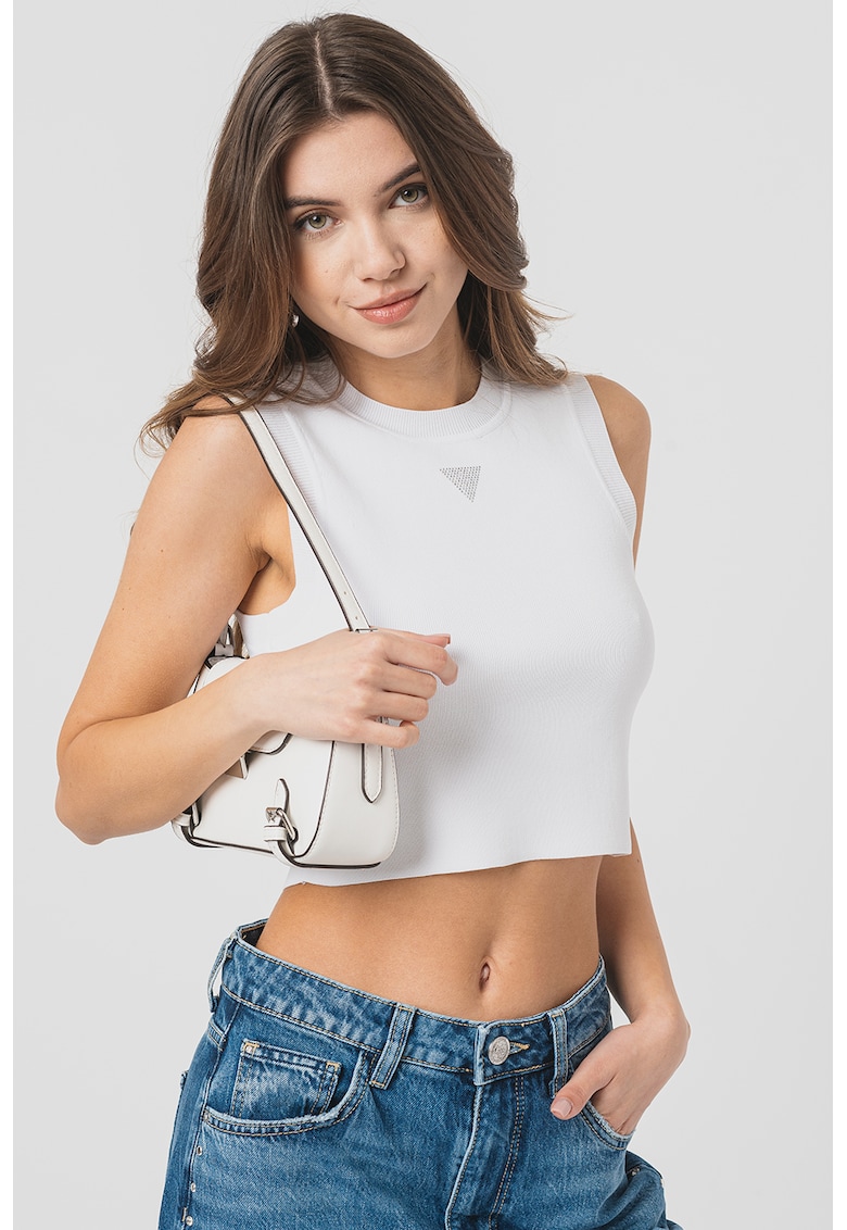 Top crop cu logo discret