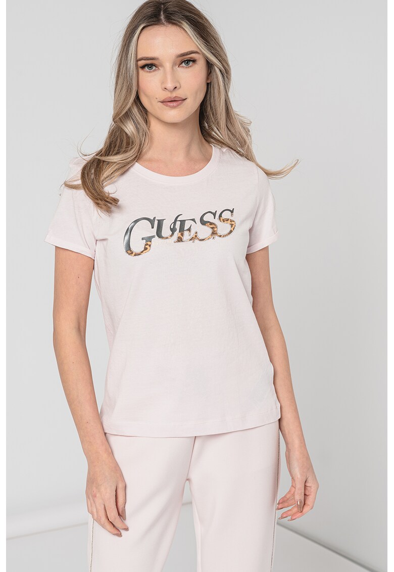 Guess - Tricou de bumbac cu imprimeu logo
